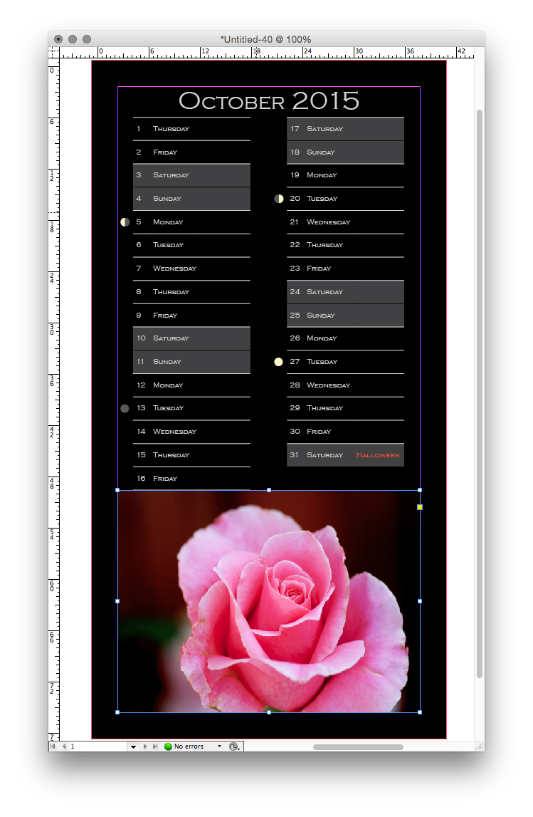 List Calendar Styled