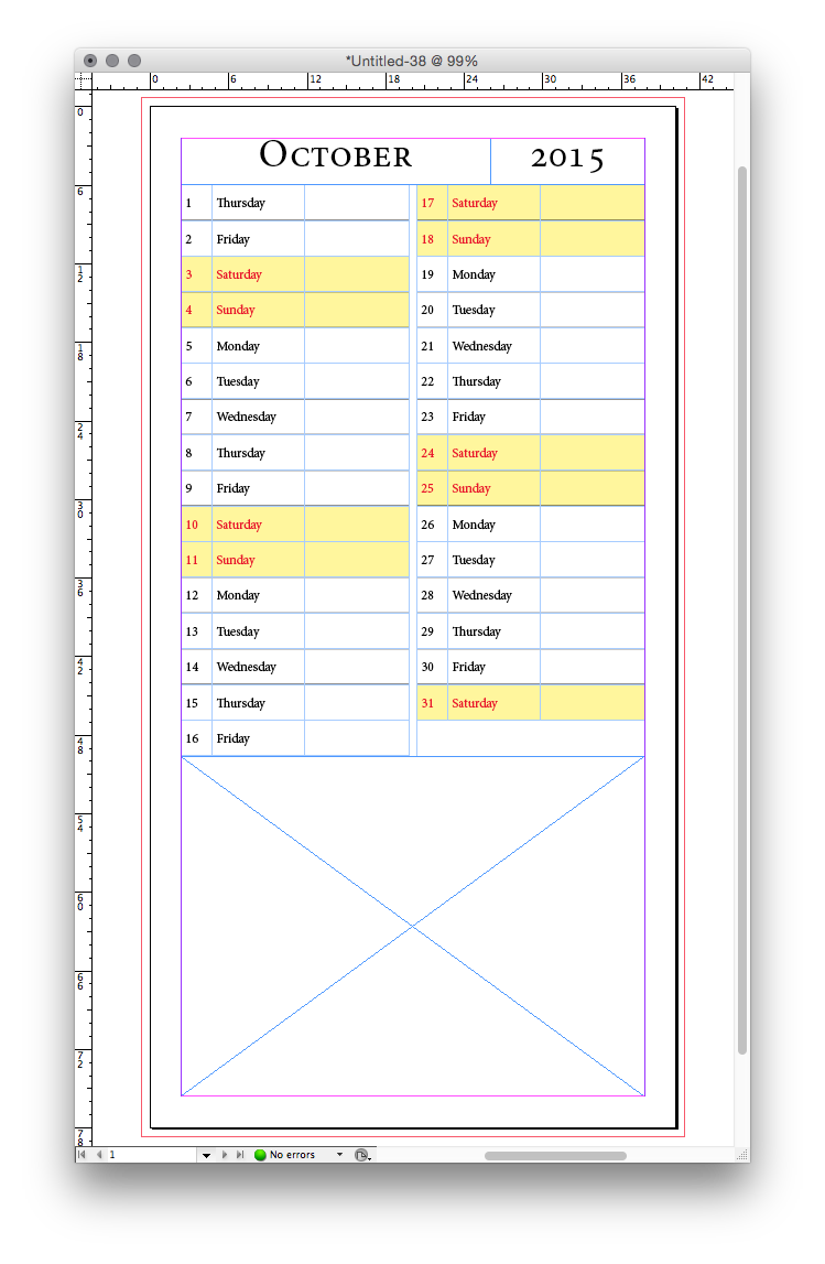 List Calendar Unstyled